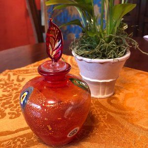 Venetian (?) Glass Millefiori Red Perfume Bottle